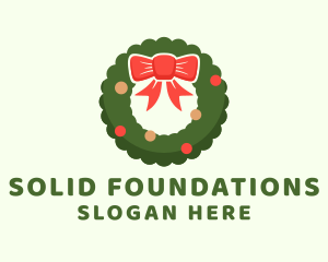 Ribbon Holiday Wreath Logo
