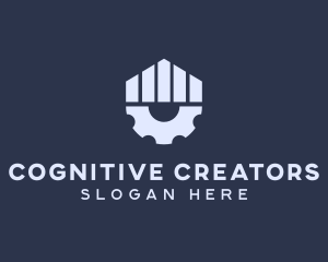 Gray Industrial Cogwheel logo design