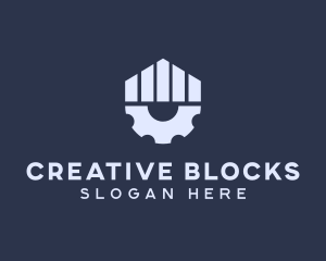 Gray Industrial Cogwheel logo design