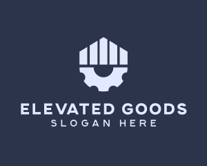 Gray Industrial Cogwheel logo design