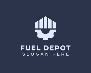 Gray Industrial Cogwheel logo design