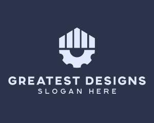 Gray Industrial Cogwheel logo design