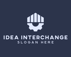 Gray Industrial Cogwheel logo design