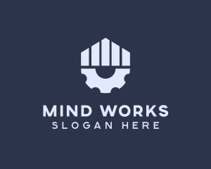 Gray Industrial Cogwheel logo design