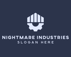 Gray Industrial Cogwheel logo design