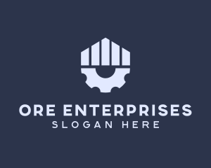 Gray Industrial Cogwheel logo design