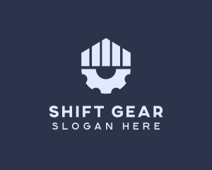 Gray Industrial Cogwheel logo design