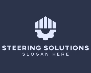 Gray Industrial Cogwheel logo design