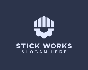 Gray Industrial Cogwheel logo design