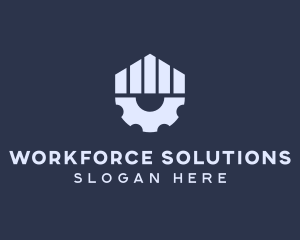 Gray Industrial Cogwheel logo design