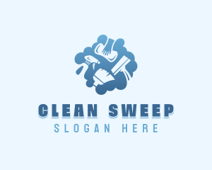 Cleaning Sanitation Janitorial logo design