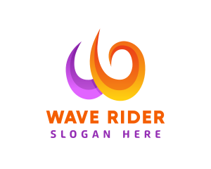 Swirl Wave Business Letter W logo design