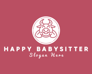 Happy Cute Ox logo design