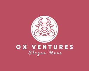 Happy Cute Ox logo design