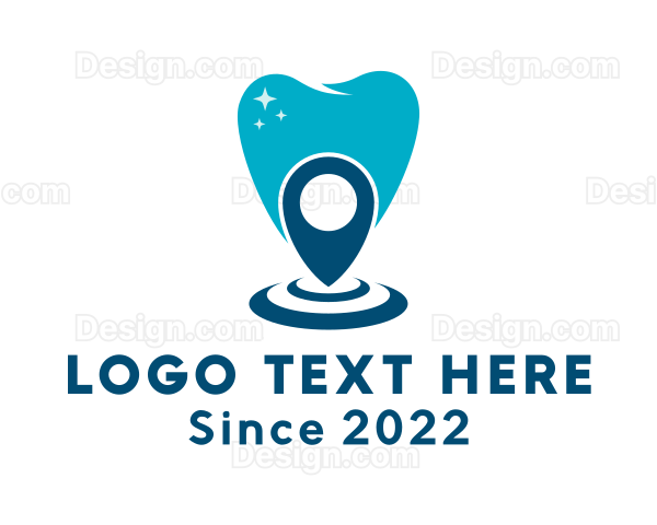 Dental Tooth Location Pin Logo