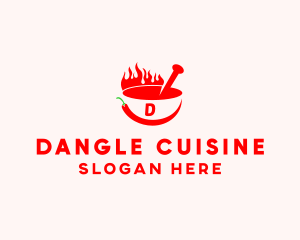 Chili Flame Bowl logo design