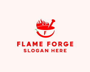 Chili Flame Bowl logo design