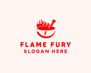 Chili Flame Bowl logo design