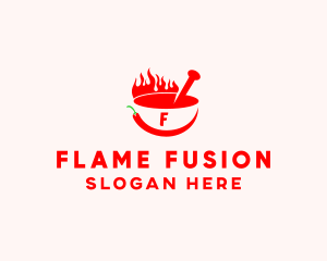 Chili Flame Bowl logo design