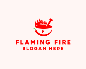 Chili Flame Bowl logo design