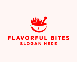 Chili Flame Bowl logo design