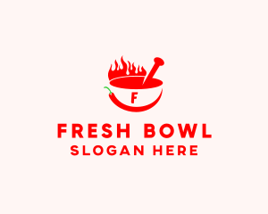 Chili Flame Bowl logo design