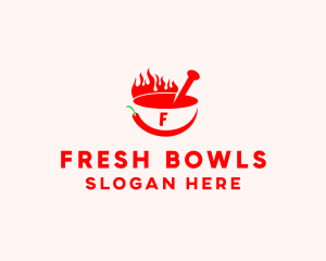 Chili Flame Bowl logo design