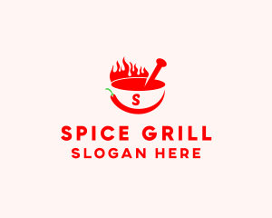 Chili Flame Bowl logo design