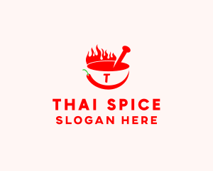 Chili Flame Bowl logo design