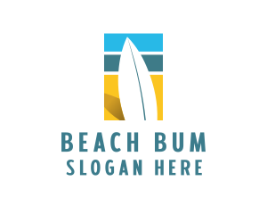 Surfboard Surf Beach logo design