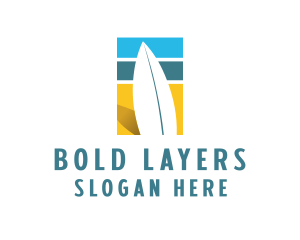 Surfboard Surf Beach logo design