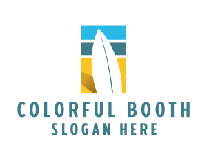 Surfboard Surf Beach logo design