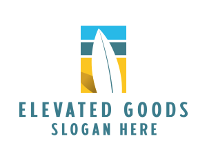 Surfboard Surf Beach logo design