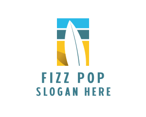 Surfboard Surf Beach logo design