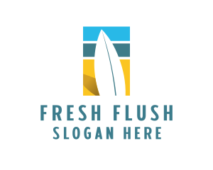 Surfboard Surf Beach logo design