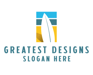 Surfboard Surf Beach logo design