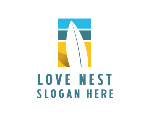 Surfboard Surf Beach logo design