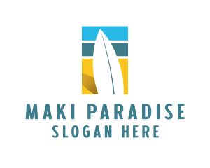 Surfboard Surf Beach logo design