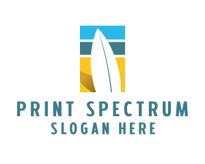 Surfboard Surf Beach logo design