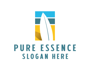 Surfboard Surf Beach logo design