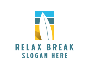 Surfboard Surf Beach logo design