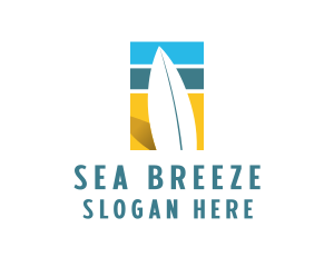 Surfboard Surf Beach logo design