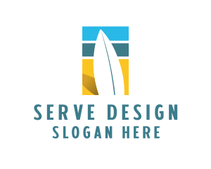 Surfboard Surf Beach logo design