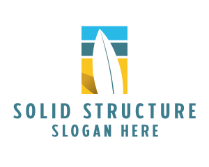 Surfboard Surf Beach logo design