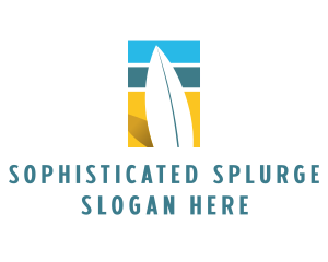 Surfboard Surf Beach logo design