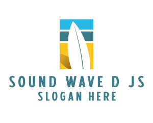 Surfboard Surf Beach logo design