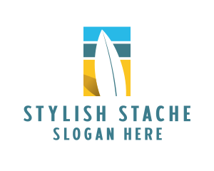 Surfboard Surf Beach logo design