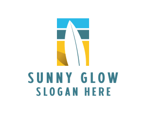 Surfboard Surf Beach logo design