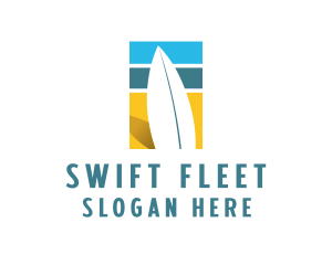 Surfboard Surf Beach logo design