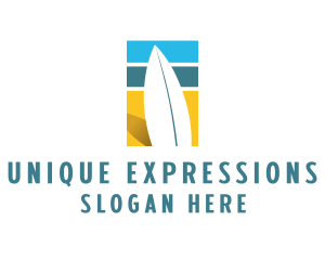 Surfboard Surf Beach logo design